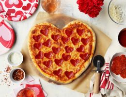 Pizza en forma de corazón
