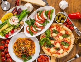 Platillos de la comida italiana